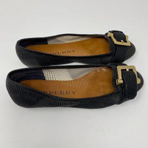 burberry slip on flats w/ buckle